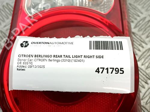 Right taillight CITROËN BERLINGO Box Body/MPV (B9) 1.6 HDi 75 | BP30841563C35 