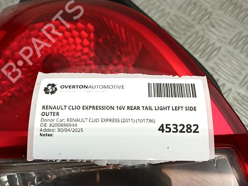 Left taillight RENAULT CLIO III (BR0/1, CR0/1) 1.2 16V | BP29678644C34 