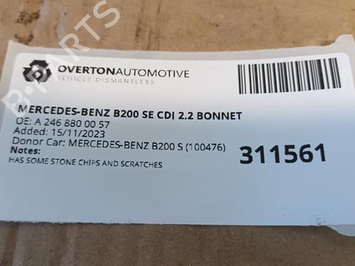 Hood MERCEDES-BENZ B-CLASS Sports Tourer (W246, W242) B 200 CDI / d (246.208) | BP29653778C1