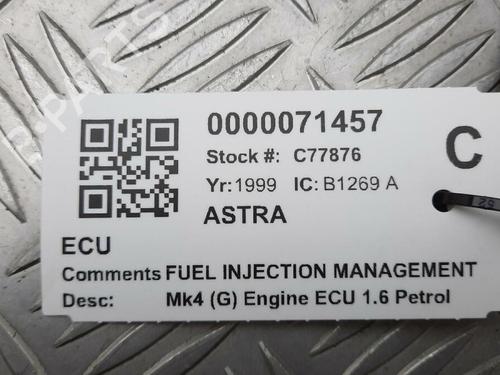 Motorstyringsenhed VAUXHALL ASTRA Mk IV (G) Hatchback (T98) 1.6 16V (F08, F48) | BP29647564M57 