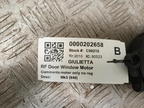 Right front window motor ALFA ROMEO GIULIETTA (940_) 1.4 TB (940FXB1A, 940FXB11) | BP29650312E20