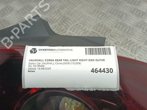 Right taillight VAUXHALL CORSAVAN Mk III (D) Hatchback Van (S07) 1.3 CDTI | BP29683648C35