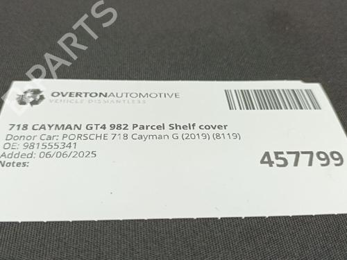 Rear parcel shelf PORSCHE 718 CAYMAN (982) 4.0 GT4 (982810, 982811) | BP29679987C85 