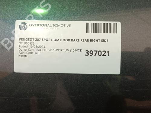 Right rear door PEUGEOT 207 (WA_, WC_) 1.4 | BP29661175C5