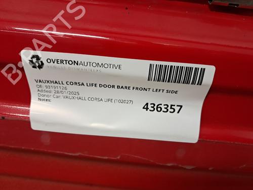 Left front door VAUXHALL CORSA Mk III (D) (S07) 1.0 (L08) | BP29670466C2 