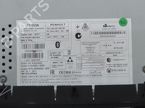 Radio RENAULT CLIO IV (BH_) 1.5 dCi 90 | BP25203407E6 