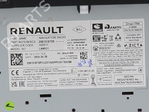 Display monitor DACIA DUSTER (PYM_, PYN_)  | BP28330077C48 