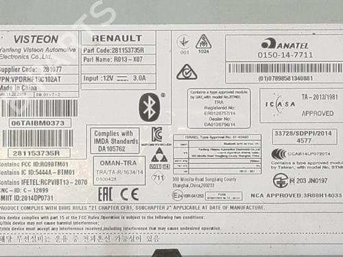 Radio RENAULT TWINGO III (BCM_, BCA_) 0.9 TCe 90 (BCM9, BCM2) | BP33417266E6 - Image 6