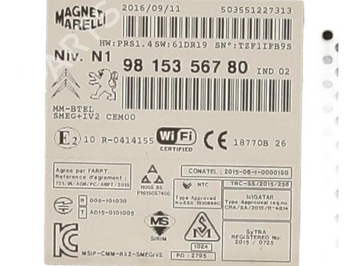 Radio PEUGEOT 2008 I (CU_) 1.6 BlueHDi 120 | BP31280390E6 