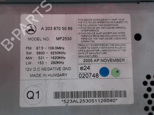 Used Radio Radio MERCEDES-BENZ C-CLASS Coupe (CL203) C 200 CDI (203.707) (122 hp) 23051903 23051903