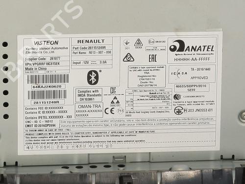 Radio RENAULT CLIO IV (BH_) 1.5 dCi 90 | BP29865280E6