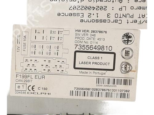 Radio FIAT PUNTO (199_) 1.2 (199AXZ1A, 199BXZ1A) | BP25203321E6 