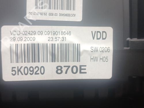 Instrument cluster VW GOLF VI (5K1) 1.6 TDI | BP34221837C47 - Image 3