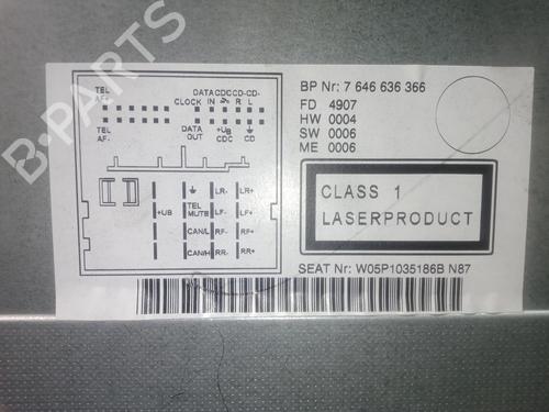 Radio SEAT ALTEA XL (5P5, 5P8)  | BP22239775E6 