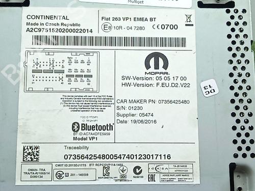 Radio FIAT DOBLO Cargo (263_) 1.3 D Multijet | BP28817991E6 