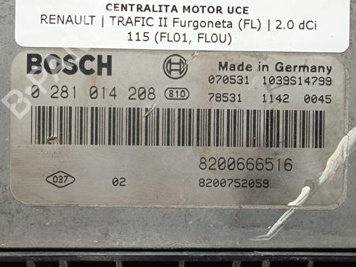Engine control unit (ECU) RENAULT TRAFIC II Van (FL) 2.0 dCi 115 (FL01, FL0U, FL00, FL0H, FL0M) | BP31249610M57