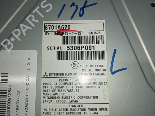 Radio MITSUBISHI ASX (GA_W_) 1.8 DI-D (GA6W) | BP10912884E6 