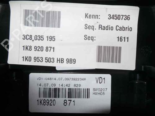Instrument cluster VW SCIROCCO III (137, 138)  | BP5741238C47 