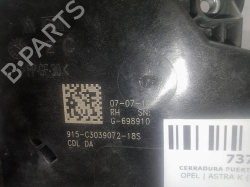Rear right lock OPEL ASTRA K (B16) 1.6 CDTi (68) | BP29130477C99 