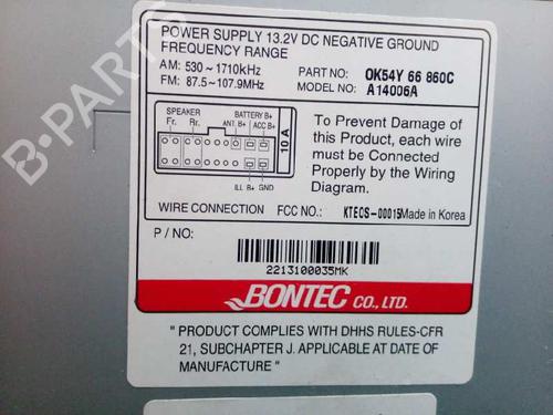 Radio KIA CARNIVAL I (UP) 2.9 TDi | BP5746931E6 