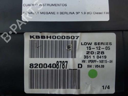 Instrument cluster RENAULT MEGANE II (BM0/1_, CM0/1_) 1.9 dCi (BM0G, CM0G) | BP5698037C47 