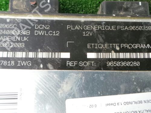 Engine control unit (ECU) CITROËN BERLINGO / BERLINGO FIRST Box Body/MPV (M_) 1.9 D 70 (MBWJZ, MCWJZ) | BP8190136M57 