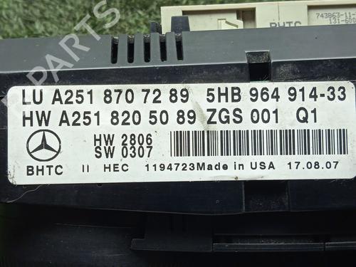 Climate control MERCEDES-BENZ M-CLASS (W164) ML 280 CDI 4-matic (164.120) | BP31194055I5