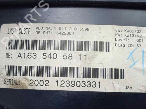 Instrument cluster MERCEDES-BENZ M-CLASS (W163)  | BP11509173C47 