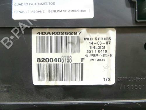 Instrument cluster RENAULT MEGANE II (BM0/1_, CM0/1_)  | BP5695600C47