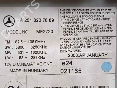 Radio MERCEDES-BENZ R-CLASS (W251, V251)  | BP15592204E6 
