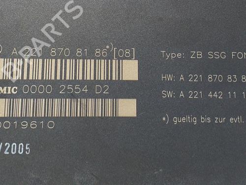 Electronic module MERCEDES-BENZ S-CLASS (W221, V221) S 350 (221.056, 221.156) | BP10231810M83