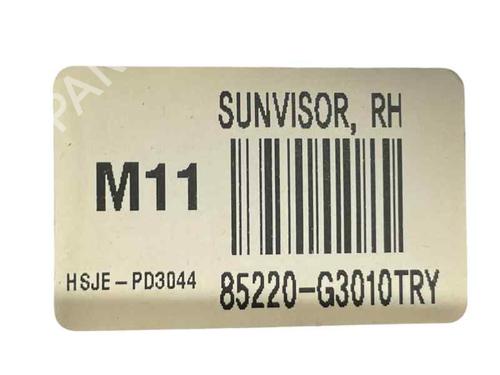 Used Right sun visor Right sun visor HYUNDAI i30 FASTBACK (PDE, PDEN) 2.0 N (275 hp) 24224409 24224409