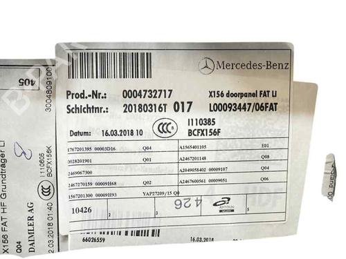 Forreste venstre beklædning Forreste venstre beklædning MERCEDES-BENZ GLA-CLASS (X156) GLA 200 CDI / d (156.908) (136 hp) 33810705 33810705