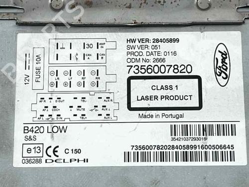 Used Radio Radio FORD KA (RU8) 1.2 (69 hp) 33424965 33424965