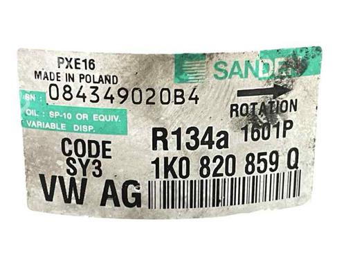 Used AC compressor AC compressor VW PASSAT B6 (3C2) 2.0 TDI (170 hp) 30746763 30746763