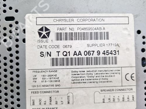 Radio CHRYSLER VOYAGER / GRAND VOYAGER III (GS_, NS_) 2.5 TD | BP29876208E6