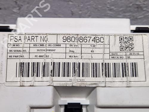 Instrument cluster CITROËN C5 III (RD_) 2.0 HDi 150 / BlueHDi 150 (RDRHEA, RDRHE8, RDAHRM,... | BP30773071C47 