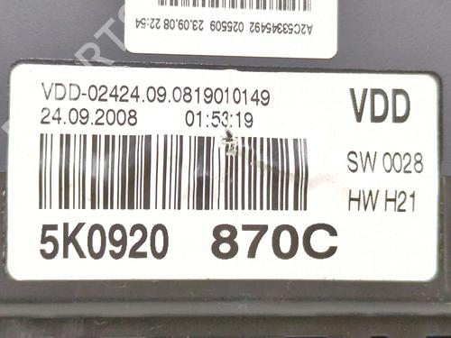 Instrument cluster VW GOLF VI (5K1)  | BP29586409C47 