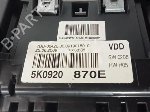 Instrument cluster VW GOLF VI (5K1) 1.6 TDI | BP23919686C47