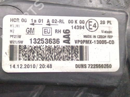 Right headlight OPEL MERIVA B MPV (S10) 1.7 CDTI (75) | BP34439637C29  - Image 9