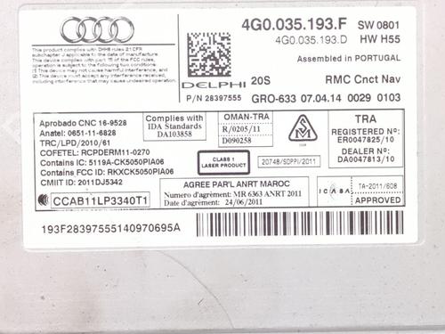 Used Radio AUDI A6 C7 Avant (4G5, 4GD) 2.0 TDI (177 hp) 26383036
