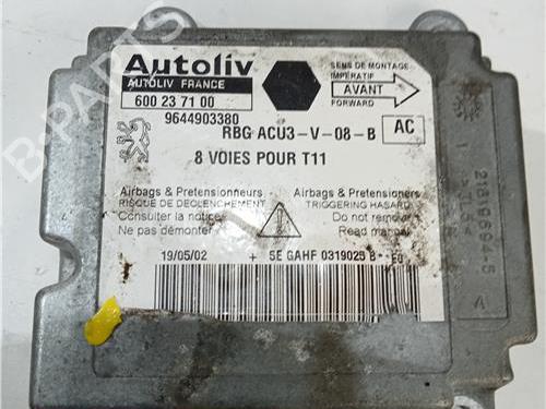 Used ECU airbags PEUGEOT 206 Hatchback (2A/C) 1.4 HDi eco 70 (68 hp) 23909096