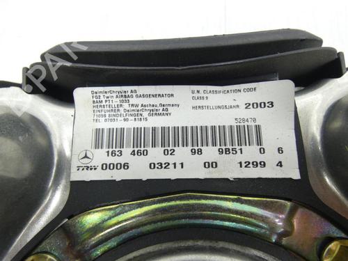 Driver airbag MERCEDES-BENZ M-CLASS (W163) ML 350 | BP23687560C9 