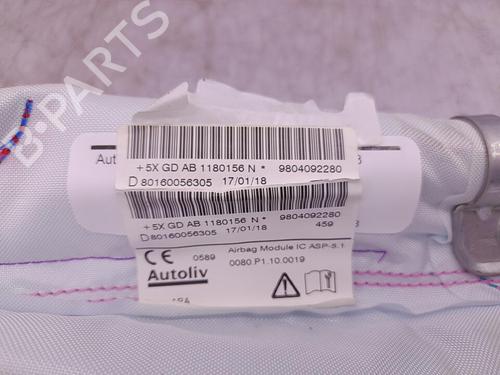 Right curtain airbag PEUGEOT 208 I (CA_, CC_) 1.2 VTI 82 | BP23711664C12 
