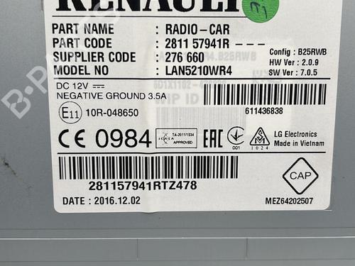 Radio RENAULT CLIO IV (BH_) 1.5 dCi 90 | BP23759208E6 