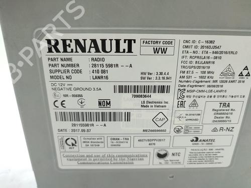 Used Radio Radio RENAULT MEGANE IV Hatchback (B9A/M/N_) 1.5 dCi 110 (B9A3) (110 hp) 23753640 23753640