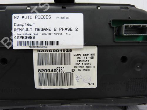 Instrument cluster RENAULT MEGANE II (BM0/1_, CM0/1_) 1.6 16V | BP23697450C47 