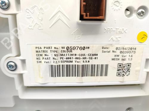 Instrument cluster PEUGEOT 2008 I (CU_) 1.6 HDi | BP23753082C47  - Image 7