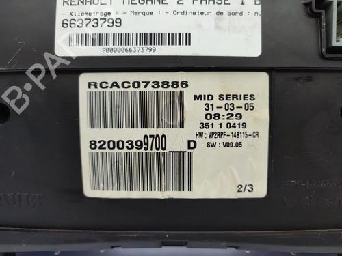 Instrument cluster RENAULT MEGANE II Estate (KM0/1_) 1.5 dCi (KM02, KM13) | BP23676801C47 