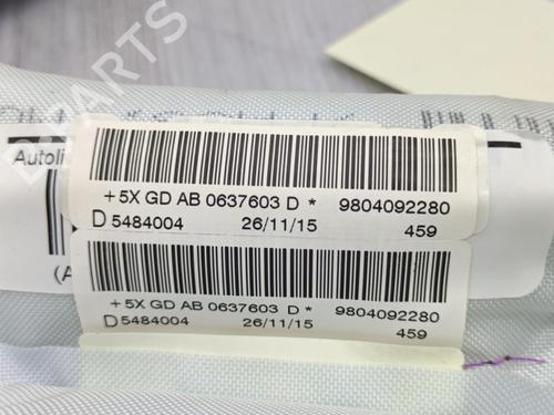 Right curtain airbag PEUGEOT 208 I (CA_, CC_) 1.6 HDi / BlueHDi 75 | BP23707127C12